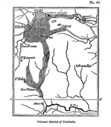 Mapa de la comarca volcánica de Cataluña