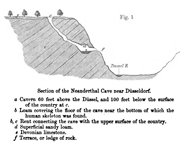 Sección de la cueva del Neandertal