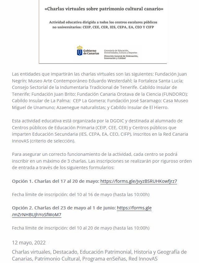 texto introducción charlas virtuales